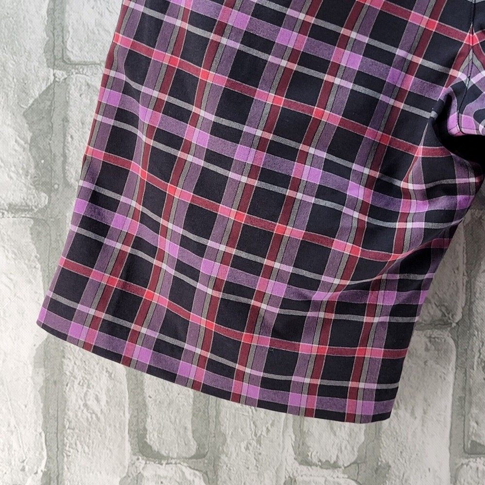Adidas Golf Shorts Mens Size 32 Inseam 11" Plaid Polyester Athletic Purple Loud - Picture 9 of 11
